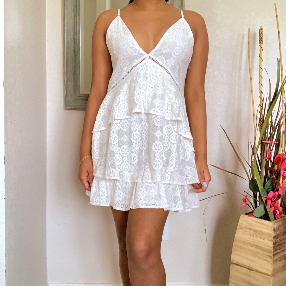 White Ruffle Dress